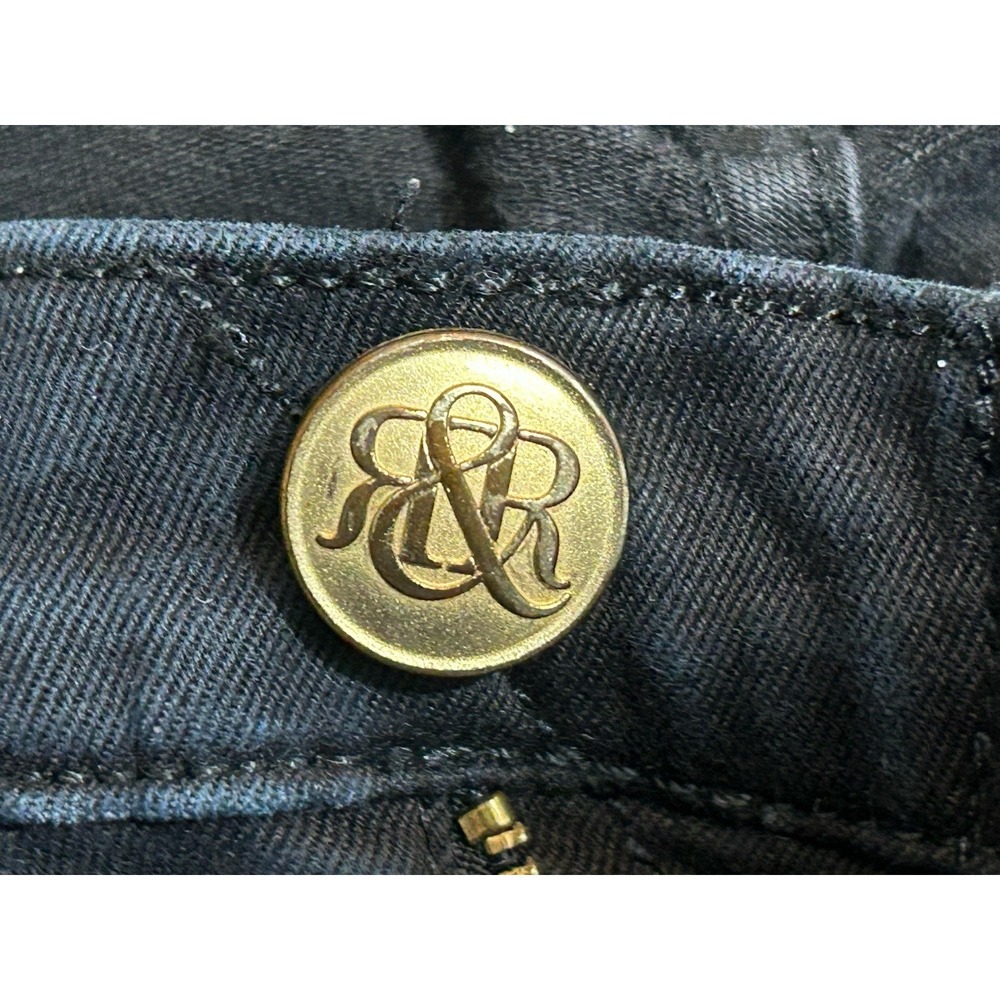 Rock & Republic Kashmere Skinny Jeans Women's Sz 10 Black Mid Rise Stretch Gold - Picture 3 of 11
